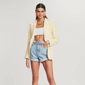 Retrofete Yellow & White Tweed Blazer